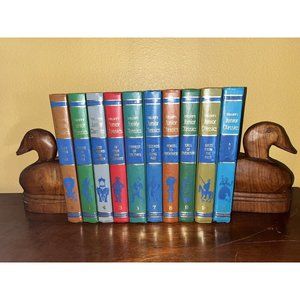 Heavy Wooden Duck Bookends Hand Carved Solid Wood 7" Tall Norleans Thailand